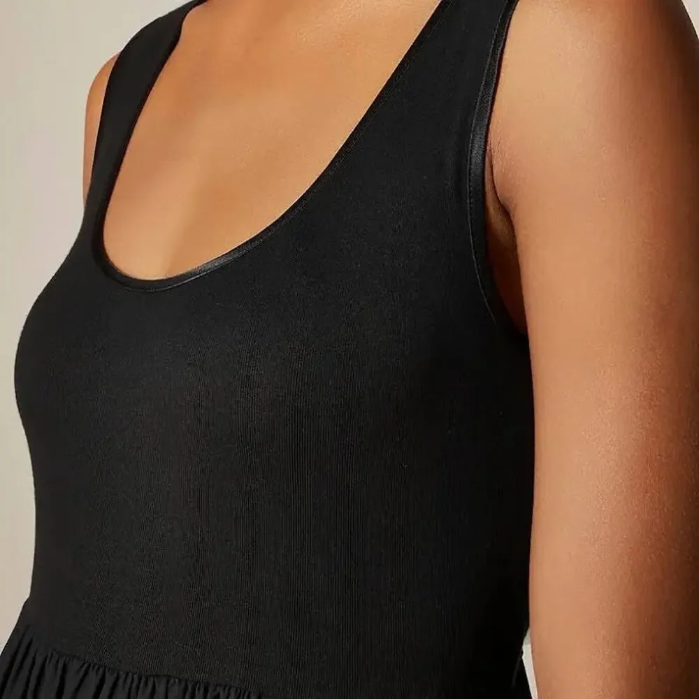 NWT J. Crew Scoopneck Mixy Maxi Dress Black CN606 Size XL